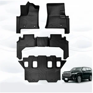 Heavy duty Odorless/Non-Toxic TPE 5D Floor Mats for Land Cruiser 300 series (7 seater without trunk)