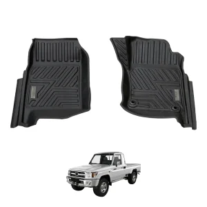 Precision-Fit, Eco-Friendly, All-Weather, Durable, Sleek, Lightweight, Non-Slip 5D Floor Mats for 5D Floor Mats for Land Cruiser 70 series (LC76, 78, 79 2 door)