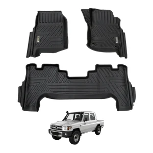 Precision-Fit, Eco-Friendly, All-Weather, Durable, Sleek, Lightweight, Non-Slip 5D Floor Mats for Land Cruiser 70 series (LC76, 78, 79 4 door)