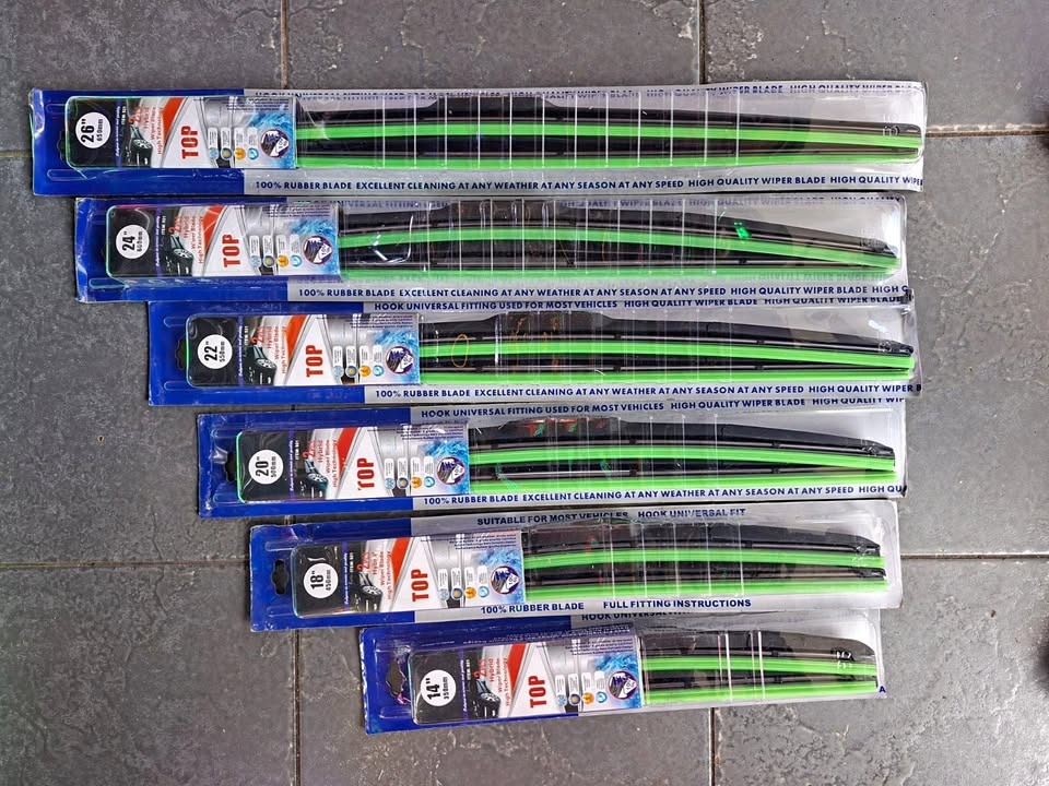 Premium, All-Weather Reliability, High-Speed Stability aftermarket replacement TOP" brand High-Quality Windshield Wiper Blades Available in sizes 14", 16", 18", 20", 22", 24", and 26"