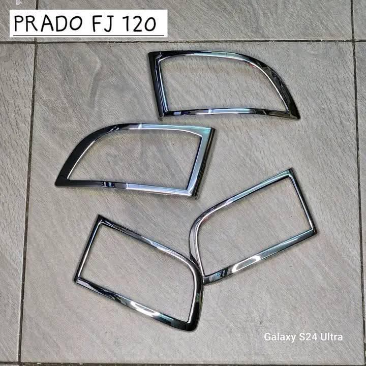 Toyota Land Cruiser Prado J120 Chrome Tail Light Frame Covers (4pcs Kit)