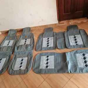 Universal Luxury 5-Seater Grey Leather Car Seat Cover Full Set (Diamond Lattice Edition)