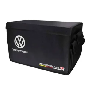 Volkswagen Motorsports R-Line Branded Collapsible Car Trunk Organizer Box - Large Capacity Black