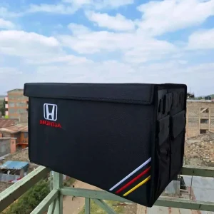 Honda Custom Branded Collapsible Car Trunk Organizer Box - Large Capacity Black