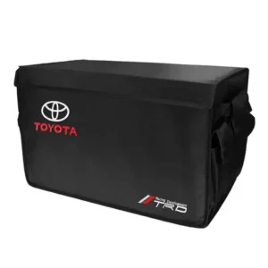 Toyota TRD Branded Collapsible Car Trunk Organizer Box - Large Capacity Black