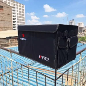 Suzuki TRD Branded Collapsible Car Trunk Organizer Box - Large Capacity Black