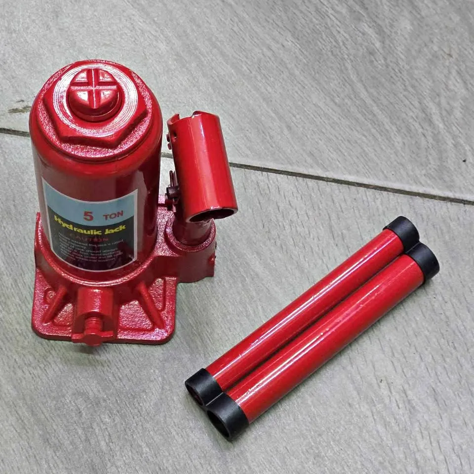 Heavy Duty 5-Ton Hydraulic Bottle Jack Set - Complete with Pumping Handles