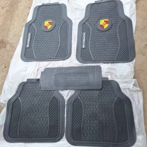 Porsche Heavy Duty Rubber Car Mats 5-Seater Universal Fit Waterproof Floor Mats Set