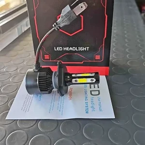 H4 LED Headlight Bulbs Kit – Premium High Power All-Weather 3-Pin Hi/Low Beam LED Headlamp Conversion Lamps (2pc Set)