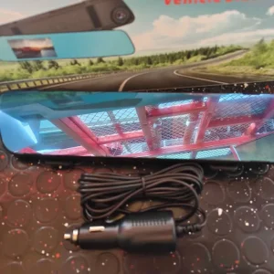 Vehicle Blackbox DVR Mirror Dash Cam – Premium Full HD Rear View Mirror Car Dash Camera Kit with Anti-Glare Blue Mirror