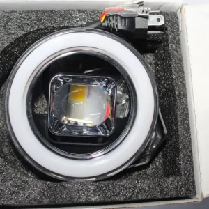 7 Inches Motorbike Angel Eye Headlight With White Halo Ring Square High-Beam – Per Piece