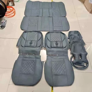 Universal VIP Premium Diamond Leather Car Seat Covers Set | 5 Seater Full Set (Executive Grey Edition)