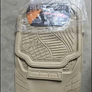 Universal Rubber Car Floor Mats | 5 Seater Full Set – All-Weather Heavy Duty (Classic Beige Edition)