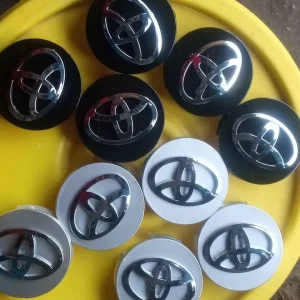 Toyota Alloy Wheel Center Cap Set – 4Pcs Replacement Chrome & Black Rim Hub Cover Kit