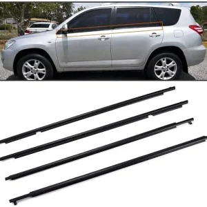 Toyota RAV4 XA30 Window Weatherstrips (4-Piece Black Door Belt Moulding Set)