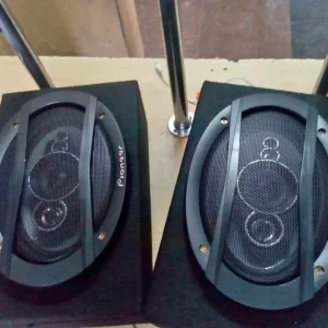 Pioneer 6x9-Inch 4-Way Coaxial Oval Speakers with Custom Carpeted Cabinets (2-Piece Set)