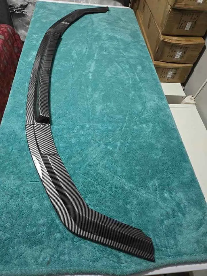 Universal Carbon Fiber Pattern Front Bumper Lip Splitter Kit (3-Piece Modular Set)