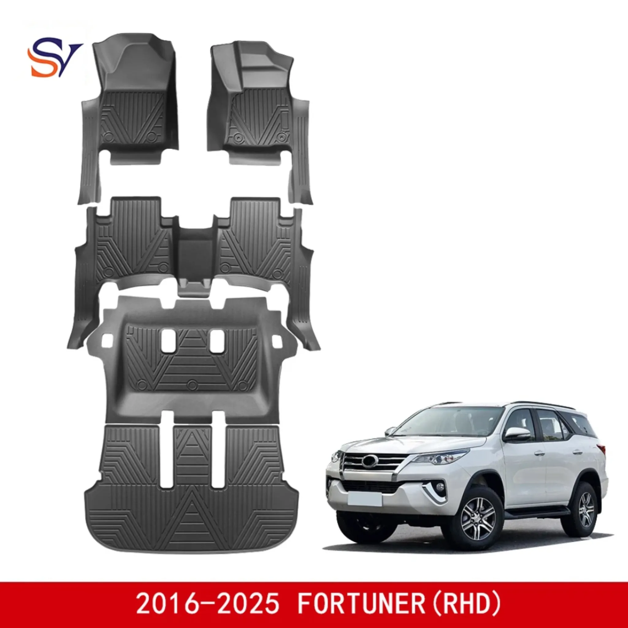 Toyota Fortuner Premium 5D TPE All-Weather Deep-Dish Floor Mats Set
