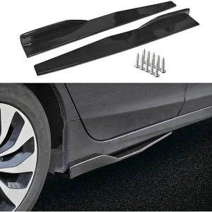Universal Gloss Black Rear Bumper Side Splitters (2Pcs Pair Set)
