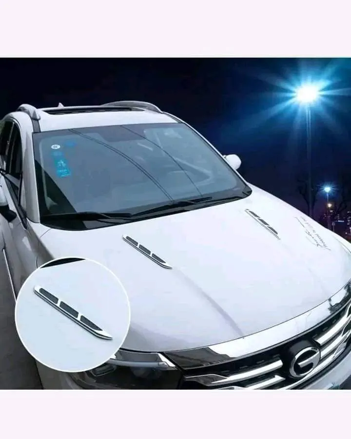 Universal Chrome Accent Side Fender Air Flow Intake Patches (2Pcs Pair Set) - Image 3