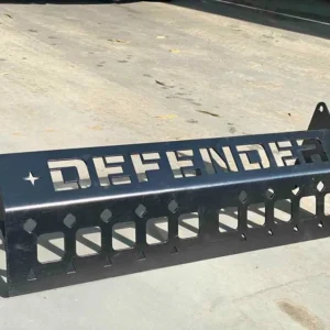 Heavy-Duty Steel Steering Guard with Laser-Cut Defender Logo for Land Rover Kenya