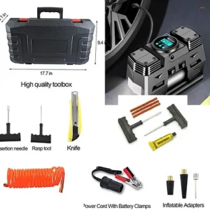 12V Digital Vehicle Tyre Inflator Compressor & Emergency Puncture Repair Kit Kenya