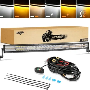 42" Dual Color Triple Row LED Light Bar 240W Amber White Offroad Strobe Safari Light Kenya