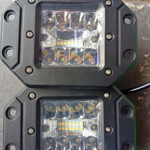 Universal 4-Inch Flush Mount 72W Quad-Row LED Pod Light Bars (2-Piece Symmetrical Pair Set)