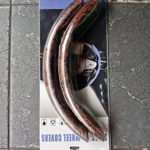 Universal Luxury Wood Grain Segmented Steering Wheel Cover Strips (2-Piece Universal Grip Set)