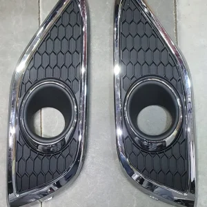Honda CR-V Front Bumper Fog Light Covers with Chrome Accent Bezels (2-Piece Pair)