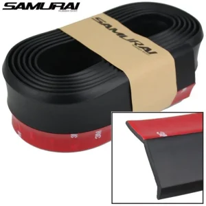 Universal Samurai Flexible Black Rubber Bumper Lip Spoiler (2.5 Meters)