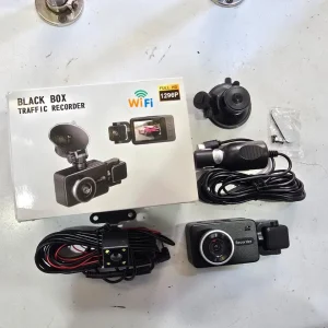 Black Box WiFi Full HD 1296P Dual-Lens Dash Camera & Traffic Recorder System