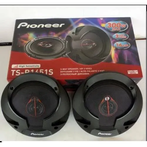 Pioneer 16 cm 3-Way 300-Watt Car Audio Speakers (Model TS-R1651S)