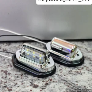 Universal Multi-Volt Chrome 6-LED Car & Truck License Number Plate Light Pair (Complete Symmetrical 2Pcs Set — 12V-30V Multi-Voltage)