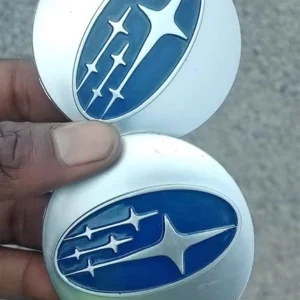 Premium Subaru Blue Oval Alloy Wheel Center Hub Cap Covers | 4Pcs Set