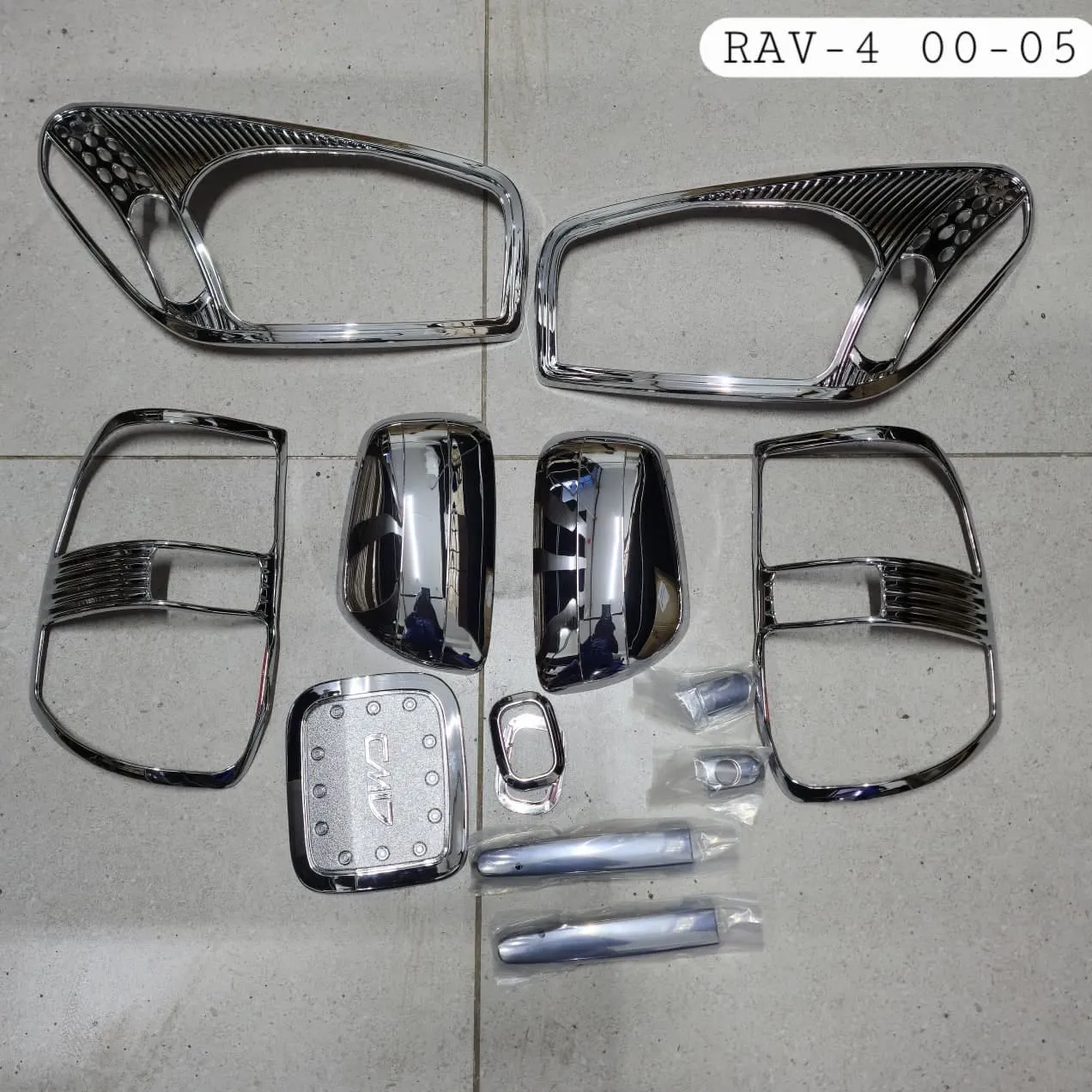 Premium Full-Vehicle Polished Chrome Exterior Styling & Protection Trim Set for Toyota RAV4 (XA20 Series / 2000–2005) Kenya