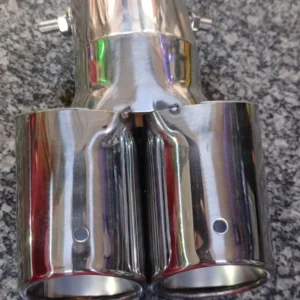 Premium Stainless Steel Dual-Outlet Exhaust Tailpipe Muffler Tip | Universal Bolt-On Upgrade