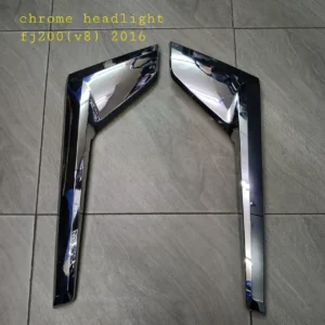 Toyota Land Cruiser LC200 V8 Chrome Headlight Garnish Kit (2016–2026+) | Complete 2-Piece Non-LED Executive Upgrade Set
