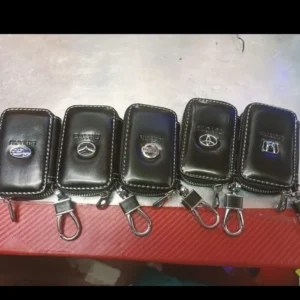 Premium Genuine Leather Car Key Holder Case Wallet with Brand Logo
