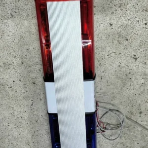 Premium Emergency Vehicle LED Strobe Lightbar Complete with Siren & PA System | Dual-Color Red & Blue | Full Restoration Kit